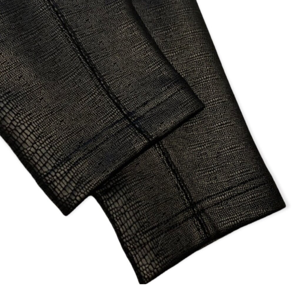 WHITE HOUSE BLACK MARKET Textured Vegan Leather Runway Legging Black Python 4 - Picture 7 of 11
